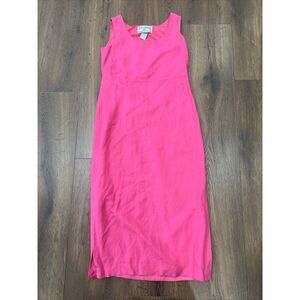 Jessica Howard‎ Dress Women's Size 4P Pink Linen Blend Sleeveless Barbie